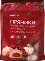 Пряники заварные глазированные с начинкой Со вкусом вишни Novus м/у 300г