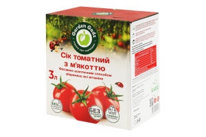 Сок с мякотью стерилизированный фасованный асептическим способом томатный Garden Gadz к/у 3л