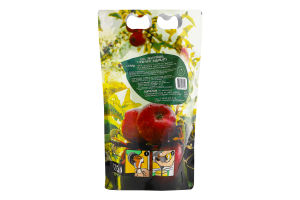 Сок прямого отжима без добавления сахара пастеризованный яблочный Фермерське господарство Валентина д/п 1.5л