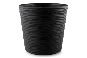 Горщик д/квітів Фьюжн 6л граніт з вставкою низький d23,5*22м арт115089 Алеана