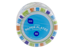 Smart Sense Designer Paper Plates 8.6 IN - 160 CT