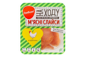 Слайсы мясные из курятины На ходу Глобино лоток 50г