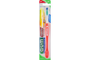 GUM Super Tip Regular Soft Toothbrush With Tongue Cleaner