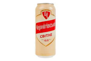 Пиво 0.5л 4.6% пастеризоване Світле Чернігівське з/б