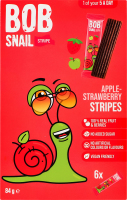 Конфеты фруктово-ягодные Яблочно-клубничный страйп Bob Snail к/у 6х14г