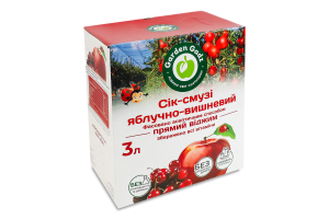 Сок-смузи с мякотью стерилизованный фасованный асептическим способом яблочно-вишневый Garden Gadz к/у 3л