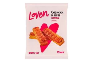 Сосиски в тесте замороженные с майонезом и кетчупом Loven м/у 5х150г