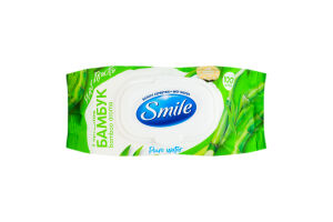 Салфетки влажные с растительными экстрактами и ароматом Бамбук Smile 100шт