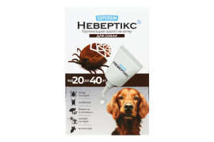 Краплі протикліщові д/собак від 20кг до 40кг Невертікс 6мл Superium