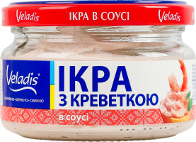 Икра атлантических рыб с креветкой в соусе Veladis с/б 160г