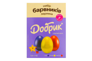 Набір Барвники харчові перламутрові желеподібні 3х3г + рукавички 1пара + 1 блок смужок Перлина Добрик к/у 1шт