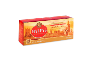 Чай черный мелкий цейлонский байховый Английский королевский Hyleys к/у 25х2г