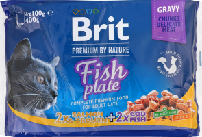 Корм Brit premium Fish plate 2х2 4*100г