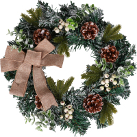 Прикраса декоративна Вінок з бантом 30см 985729