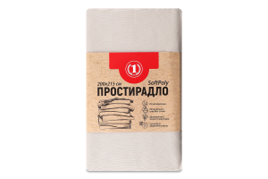 Простыня бежевая 200х215см №1471097 ТМ "1" 1шт