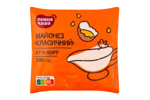 Майонез Повна Чаша Справжній 67% 340гр