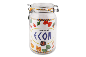 Банка зі скляною кришкою Econ round 1.5л Uniglass 1шт