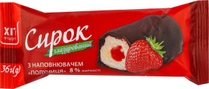 Сирок глазурований з наповнювачем Полуниця 8% 36г Хіт Продукт