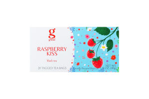 Чай чорний байховий дрібний з ароматом малини Raspberry kiss G'tea! к/у 20х2г