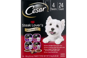 Cesar Steak Lover's Canine Cuisine Variety - 24 CT
