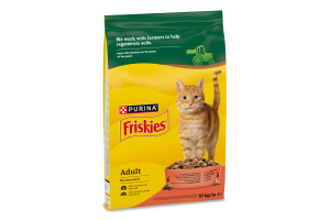 Корм для котів Фріскіс з яловичиною, куркою, овочами 10кг
