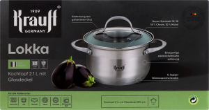 Каструля Krauff скляна кришка 2,1л 16см 26-242-032