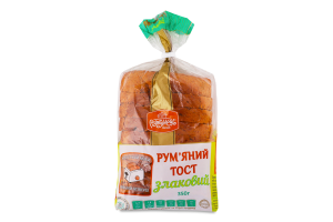 Хлеб половинка в нарезке пшенично-ржаной тостовый формовой Злаковый Румяный тост Рум'янець м/у 350г