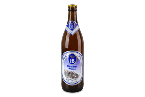 Пиво 0.5л 5.1% світле нефільтроване солодове пастеризоване Munchner Weisse Hofbrau Munchen пл