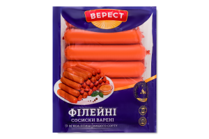 Сосиски вареные из мяса птицы Филейные Верест в/с кг