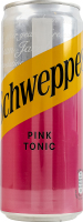 Напиток безалкогольный сильногазированный с фруктовым вкусом с сахаром и подсластителями Pink Tonic Schweppes ж/б 330мл
