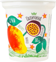 Йогурт 2.2% десертный с наполнителем Манго-маракуйя Галичина ст 260г