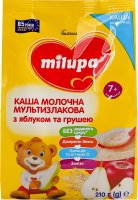 Каша молочна суха для дітей від 7міс швидкорозчинна мультизлакова з яблуком та грушею Milupa м/у 210г
