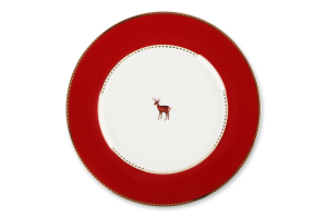 Тарілка PIP Studio LoveBirds темно-червона 21см