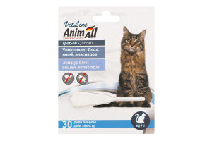 Краплі для зовнішнього застосування для котів від 4кг VetLine AnimAll 1мл