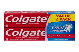 Colgate Cavity Protection Fluoride Toothpaste Regular Flavor - 2 CT
