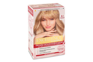 Крем-фарба Екселенс Крем 8.1 світло-русявий попелястий Лореаль