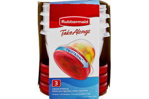 Rubbermaid Take Alongs Twist & Seal Liquid Storage - 3 CT