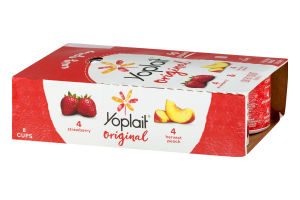 Yoplait Original Low Fat Yogurt Strawberry & Peach - 8 CT