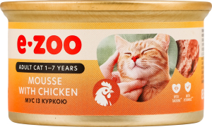 Корм для котів E-Zoo з куркою