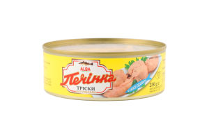 Печінка тріски натуральна 230г ж/б з ключем Alba Food