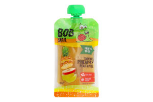 Пюре фруктове пастеризоване Ананас-груша-яблуко Смузі Bob Snail д/п 120г