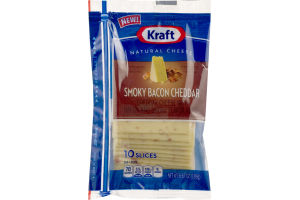 Kraft Natural Cheese Smoky Bacon Cheddar Slices - 10 CT