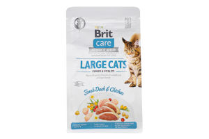 Корм д/котів великих порід Пауер енд Віталіті качкою та куркою сухий 400г Бріт Кеа