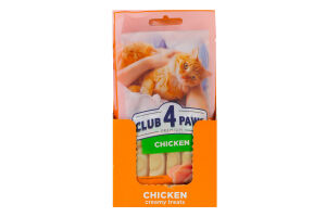 Лакомство для котов кремовое Курица Premium Club 4 Paws м/у 4х15г