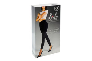 Термолеггинсы женские на коротком флисе Siela Collant collection 160den XL nero