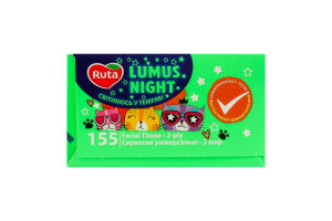 Салфетки универсальные 2-х слойные Lumus night Ruta 155шт
