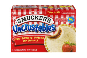 Smucker's Uncrustables Peanut Butter & Strawberry Jam Sandwich - 4 Ct