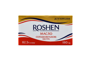 Масло солодковершкове 82.5% Екстра Roshen м/у 180г