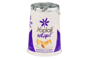 Yoplait Whips! Light & Fluffy Texture Peaches 'N Cream Flavored Lowfat Yogurt Mousse