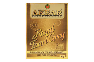 Чай черный байховый крупнолистовой с маслом бергамота Earl Grey Gold Akbar к/у 80г
